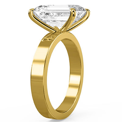 Solitaire yellow gold engagement ring setting for large diamonds