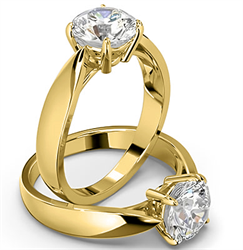 Picture of 3mm Classic yellow Solitaire 4 prongs engagement ring setting