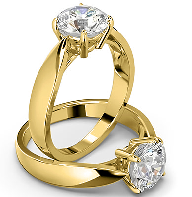 3mm Classic yellow Solitaire 4 prongs engagement ring setting