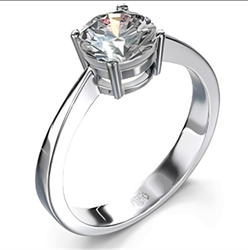 Picture of Low profile solitaire engagement ring settings