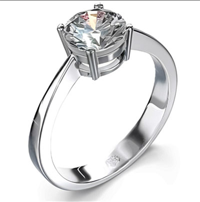 Low profile solitaire engagement ring settings