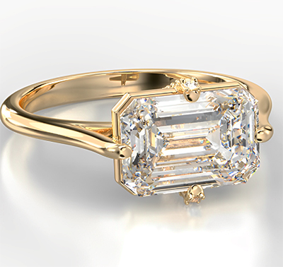 yellow gold Designers engagement ring setting for all shapes