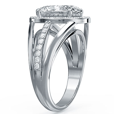 Big Diamonds Halo Floating Diamond Engagement Ring Setting