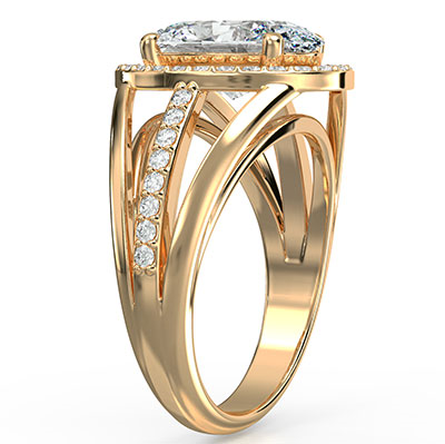 Big Diamonds Halo Floating Diamond Engagement Ring Setting