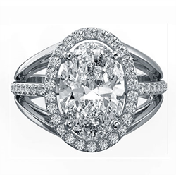 Picture of Big Diamonds Halo Floating Diamond Engagement Ring Setting