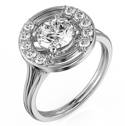 Picture of Halo Engagement ring with 1/3 carat side diamonds-Saturn