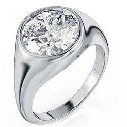 Picture of Low profile flush engagement ring for women