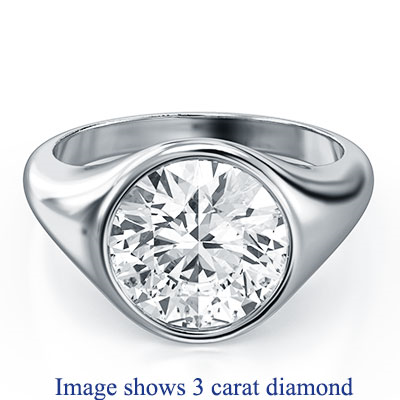 Low profile flush engagement ring for women