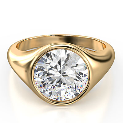 Low profile flush engagement ring for women