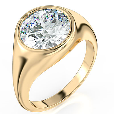 Low profile flush engagement ring for women