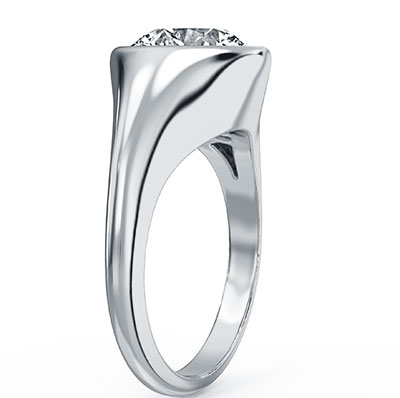 Low profile flush engagement ring for women