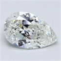 Natural Diamond 2.55 Carats, Pear with  Cut, I Color, SI2 Clarity and Certified by GIA