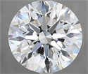 Natural Diamond 2.50 Carats, Round with Excellent Cut, G Color, VVS2 Clarity and Certified by GIA