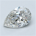 Natural Diamond 1.81 Carats, Pear with  Cut, H Color, SI1 Clarity and Certified by GIA