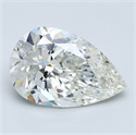 Natural Diamond 2.23 Carats, Pear with  Cut, I Color, SI1 Clarity and Certified by GIA