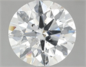 Natural Diamond 3.50 Carats, Round with Excellent Cut, G Color, SI2 Clarity and Certified by GIA