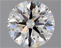 Natural Diamond 2.07 Carats, Round with Excellent Cut, H Color, VS2 Clarity and Certified by GIA