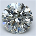 Natural Diamond 4.01 Carats, Round with Excellent Cut, J Color, SI2 Clarity and Certified by GIA