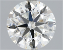 Natural Diamond 2.01 Carats, Round with Excellent Cut, H Color, SI1 Clarity and Certified by GIA