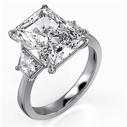 Picture of Trapezoids sides engagement ring setting