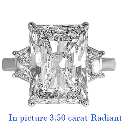 Trapezoids sides engagement ring setting