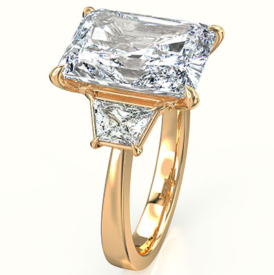 0.56CTW Trapezoids sides engagement ring setting