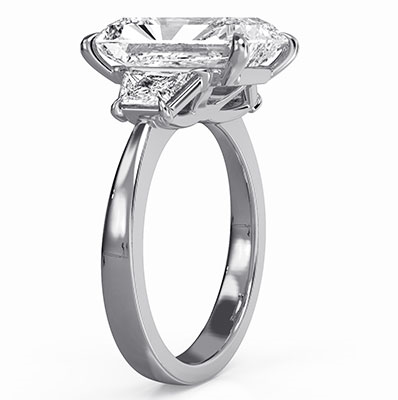 Trapezoids sides engagement ring setting