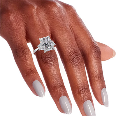 0.56CTW Trapezoids sides engagement ring setting