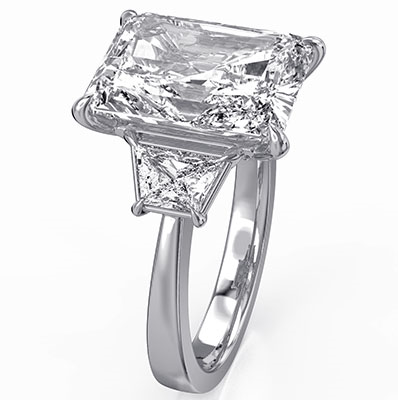 Trapezoids sides engagement ring setting