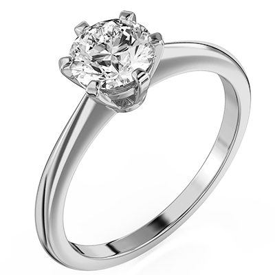 Solitaire engagement ring setting for rounds & ovals