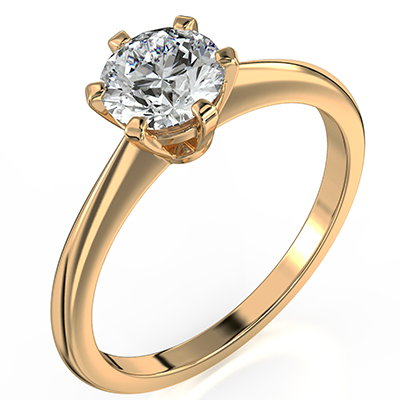 Solitaire engagement ring setting for rounds & ovals