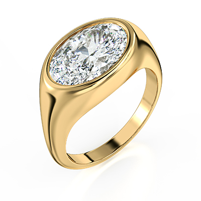 Bigger Oval diamond flush setting low profile setting