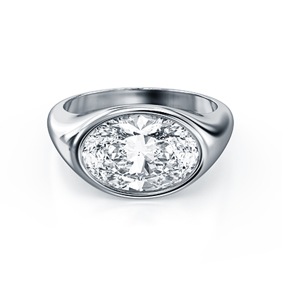 Bigger Oval diamond flush setting low profile setting