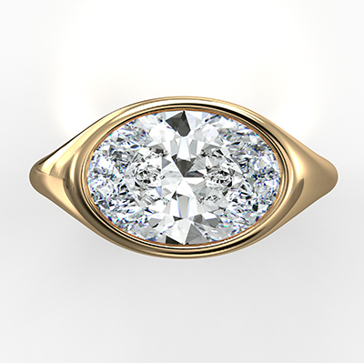 Bigger Oval diamond flush setting low profile setting