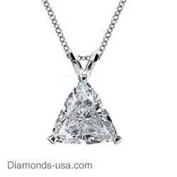 Picture of 1/3 CARAT Triangle Diamond, solitaire pendant