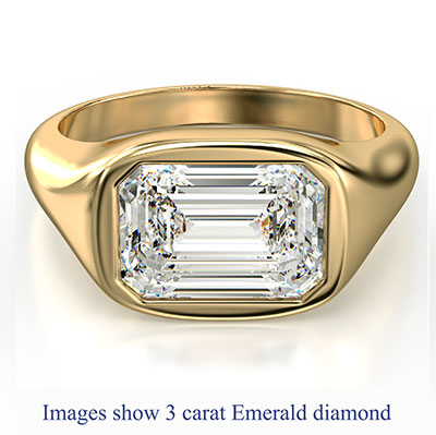 3 carat Lab Emerald diamonds E VS1, flush setting low profile