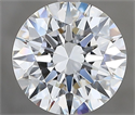 Natural Diamond 2.50 Carats, Round with Excellent Cut, F Color, VVS2 Clarity and Certified by GIA