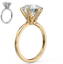 Picture of Engagement ring, 2 mm with 6 prongs, for 3 carats up.Novo style head