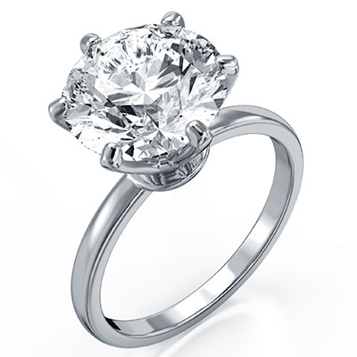 Engagement ring, 2 mm with 6 prongs, for 3 carats up.Novo style head