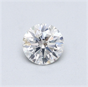 Natural Diamond 0.52 Carats, Round with Excellent Cut, G Color, SI2 Clarity and Certified by GIA