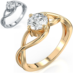 Picture of Infinity solitaire engagement ring setting for rounds and ovals