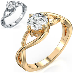 Picture of Infinity solitaire engagement ring setting for rounds and ovals