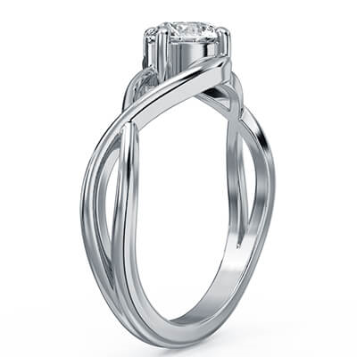 Infinity solitaire engagement ring setting for rounds and ovals