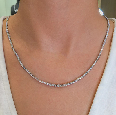 43cm, 5.5 carats D VS1, Ideal-Cut. Lab diamonds,tennis necklace