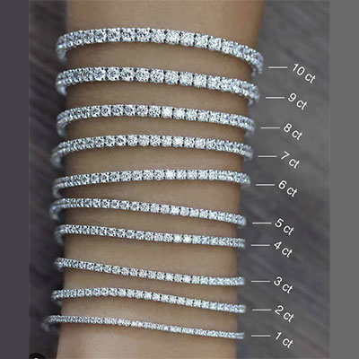 3carat 17cm, lab grown diamonds D VS1 Ideal-Cut tennis bracelet 