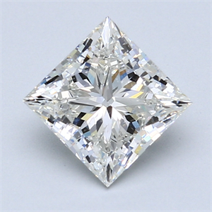 1.91 Carats, Princess Diamond with  Cut, I Color, SI2 Clarity and Certified by GIA