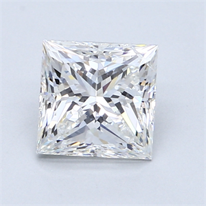 1.71 Carats, Princess Diamond with  Cut, G Color, SI2 Clarity and Certified by GIA