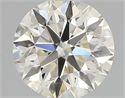 Natural Diamond 0.42 Carats, Round with Excellent Cut, J Color, VVS2 Clarity and Certified by IGI