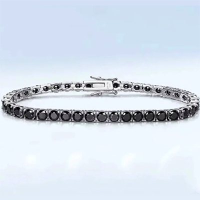 16cm,5.60 carats tennis bracelet EF VS1- 14K White Gold Tennis Bracelet