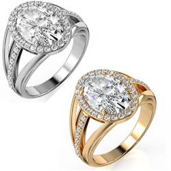 Picture of Big Diamonds Halo Floating Diamond Engagement Ring Setting